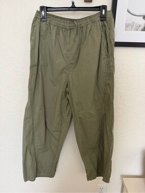 Aerie Olive Green Casual parachute  Elastic-Waist Pants